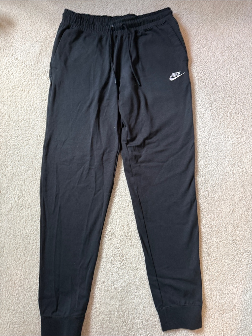 Nike Black Sweat Joggers with White Swoosh